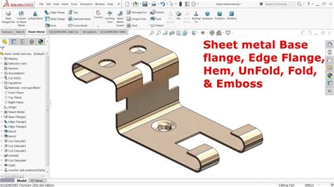 dimensioning sheet metal parts solidworks|SolidWorks sheet metal features.